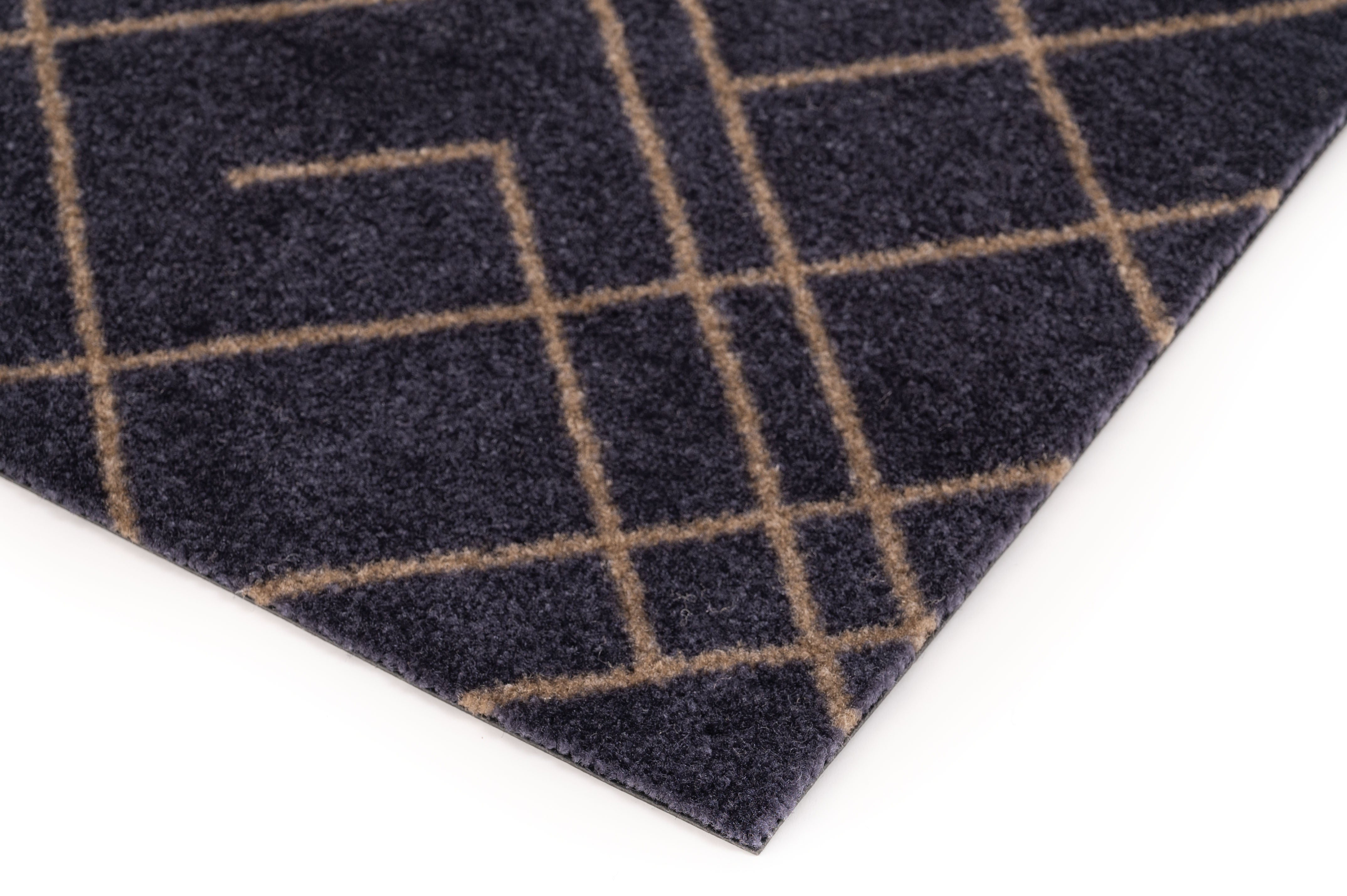 GULVMÅTTE 60 x 90 cm - LINES BLUE-GRAY / SAND