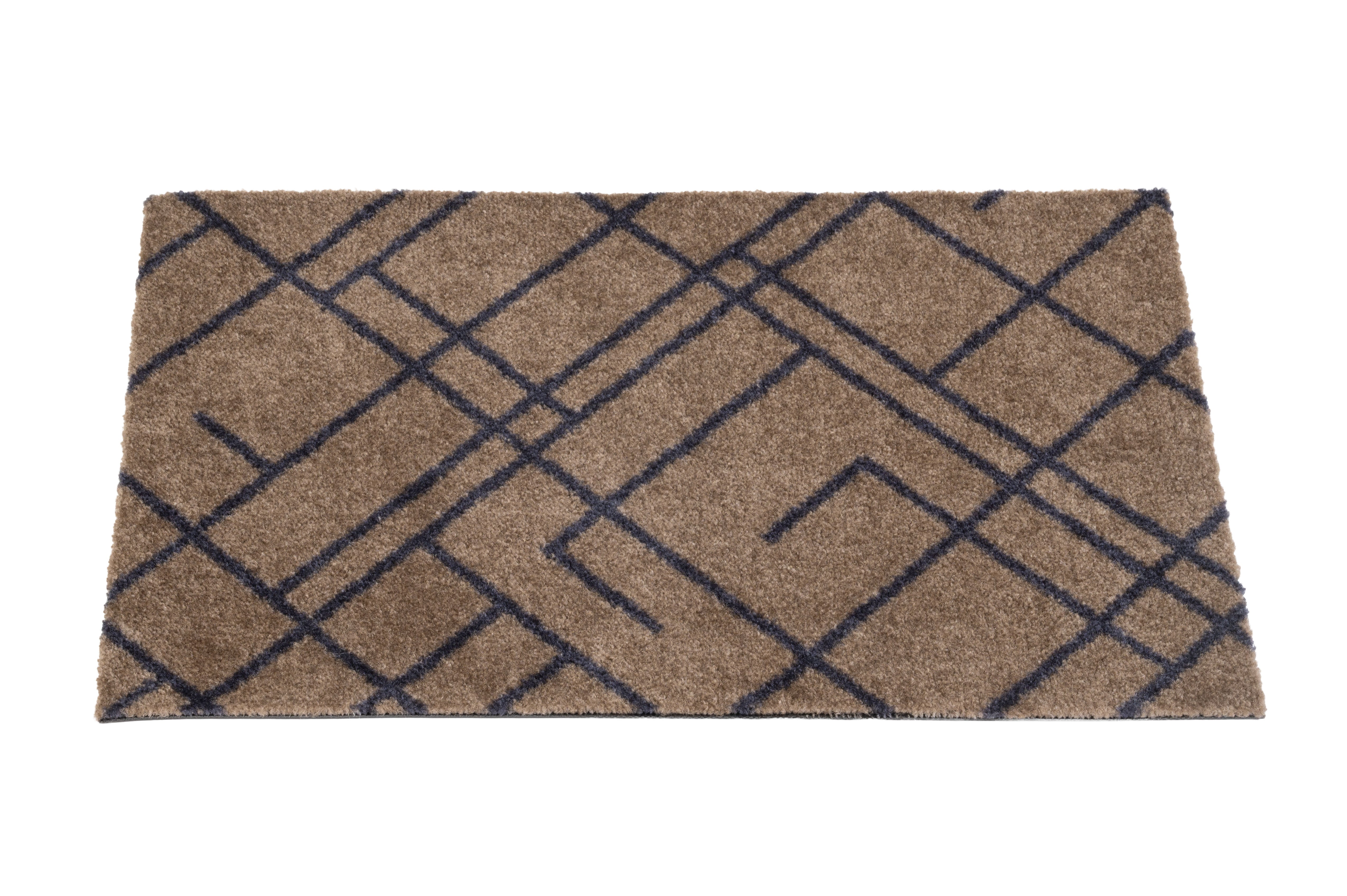 GULVMÅTTE 40 x 60 cm - LINES SAND / BLUE-GRAY