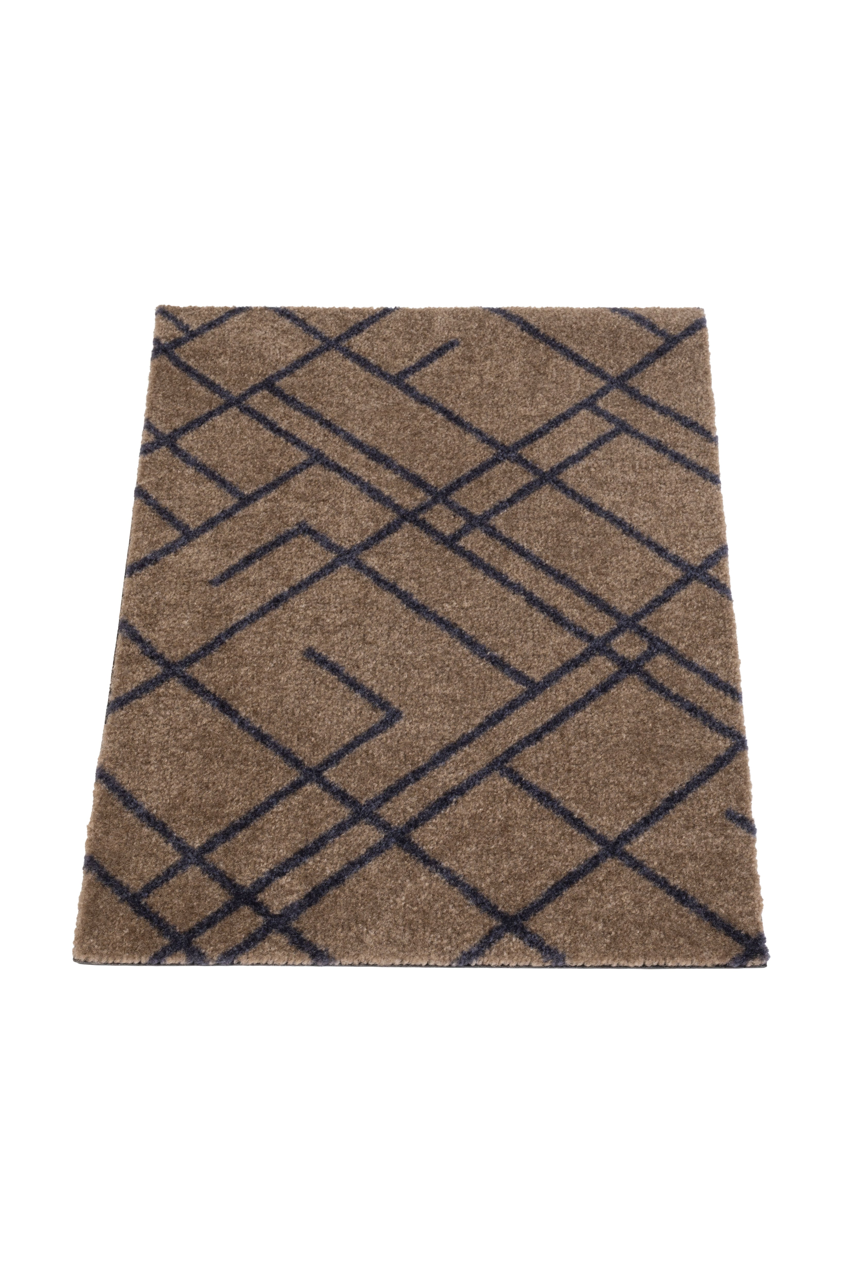 GULVMÅTTE 40 x 60 cm - LINES SAND / BLUE-GRAY