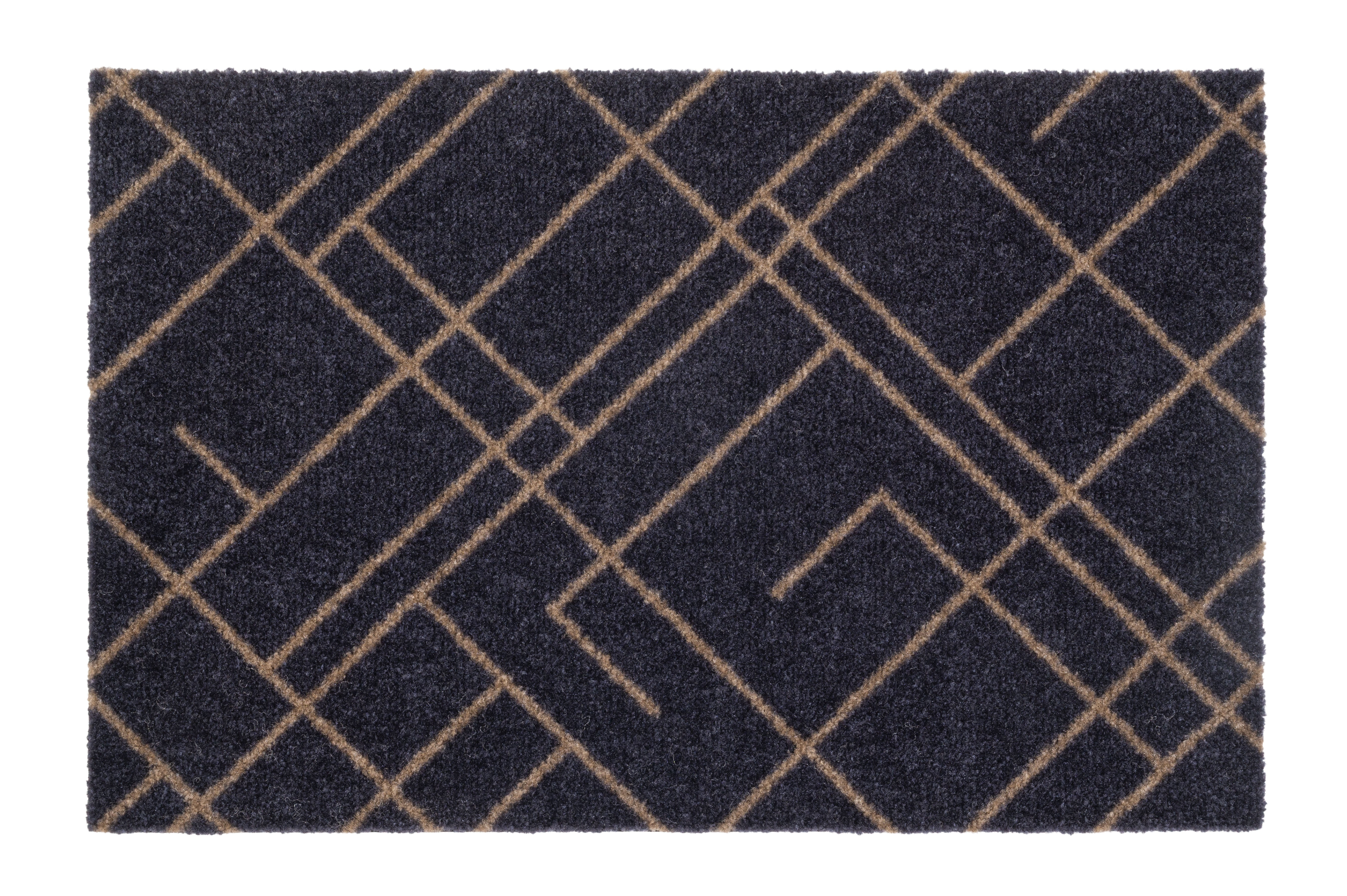 GULVMÅTTE 40 x 60 cm - LINES BLUE-GRAY / SAND