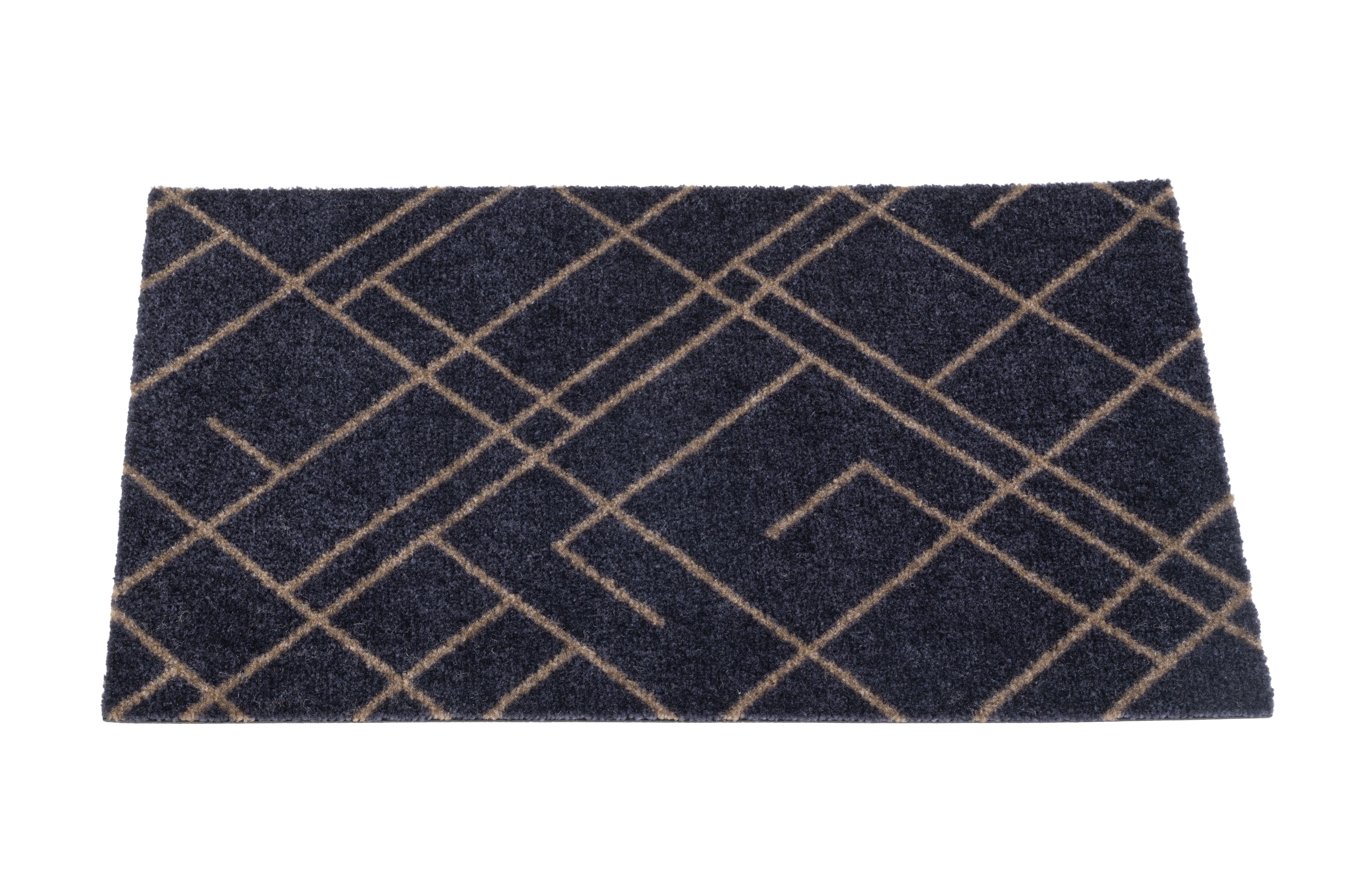 GULVMÅTTE 40 x 60 cm - LINES BLUE-GRAY / SAND