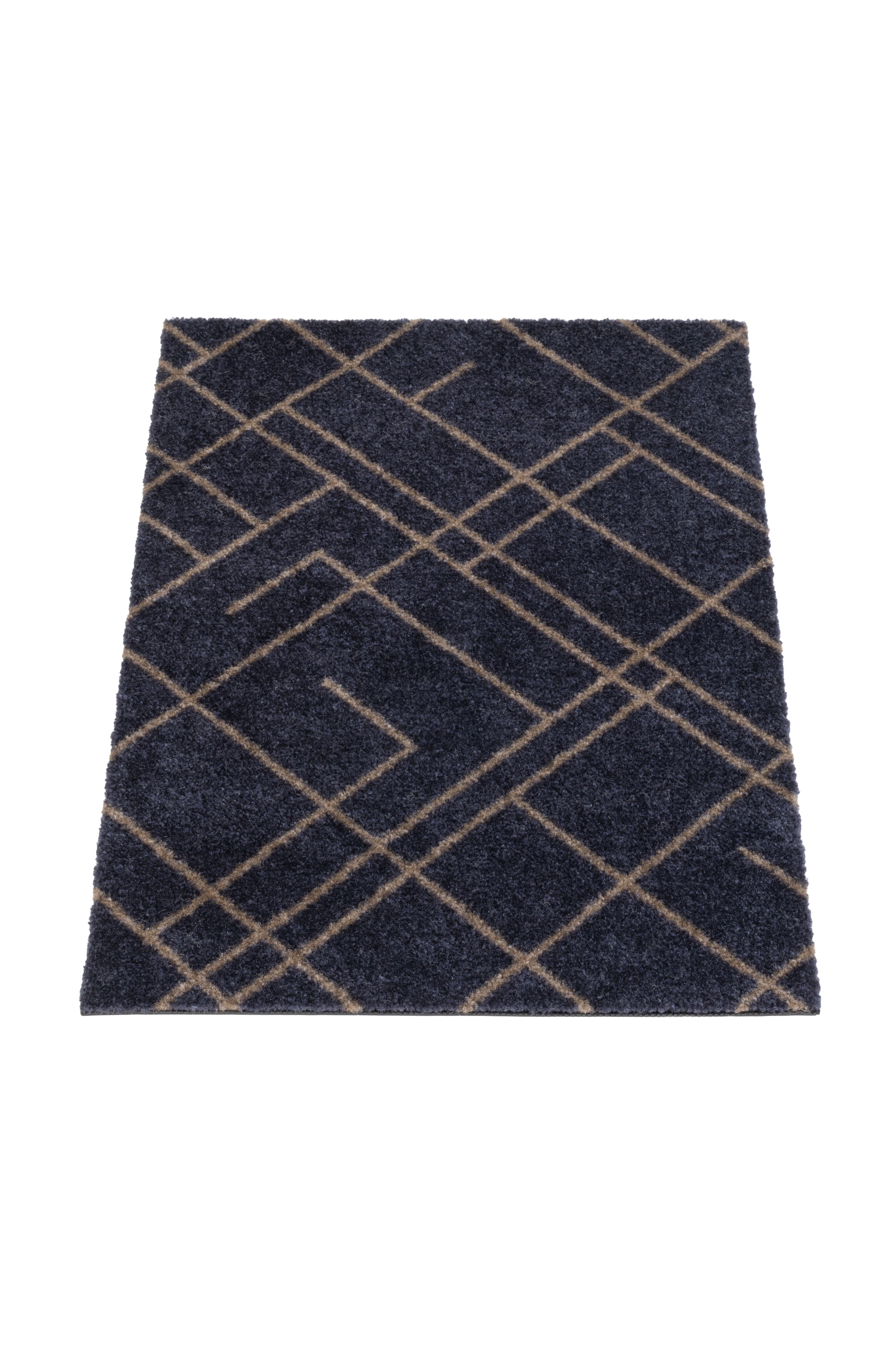 GULVMÅTTE 40 x 60 cm - LINES BLUE-GRAY / SAND