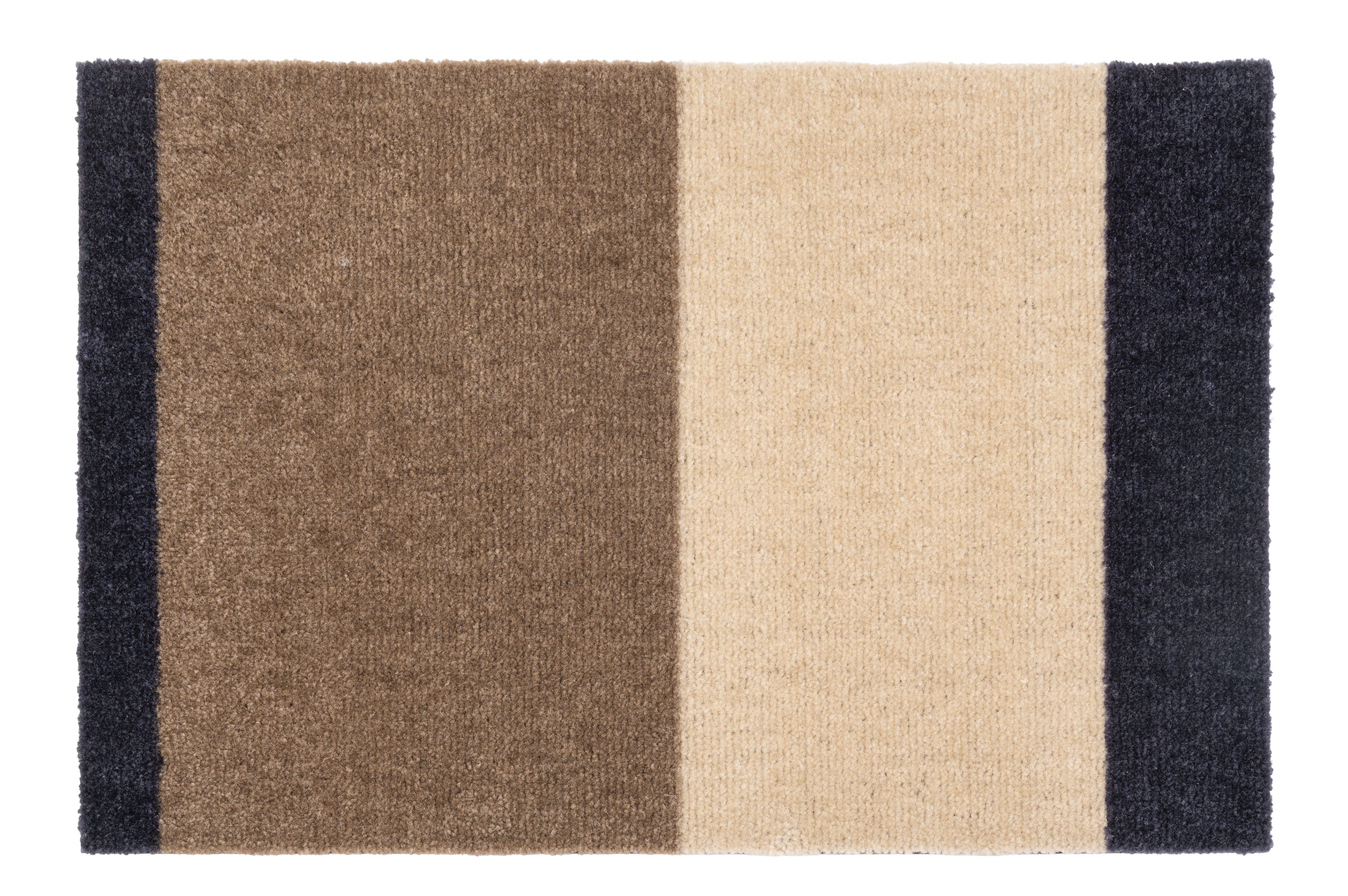 GULVMÅTTE 40 x 60 cm - STRIPES BLUE / SAND / IVORY