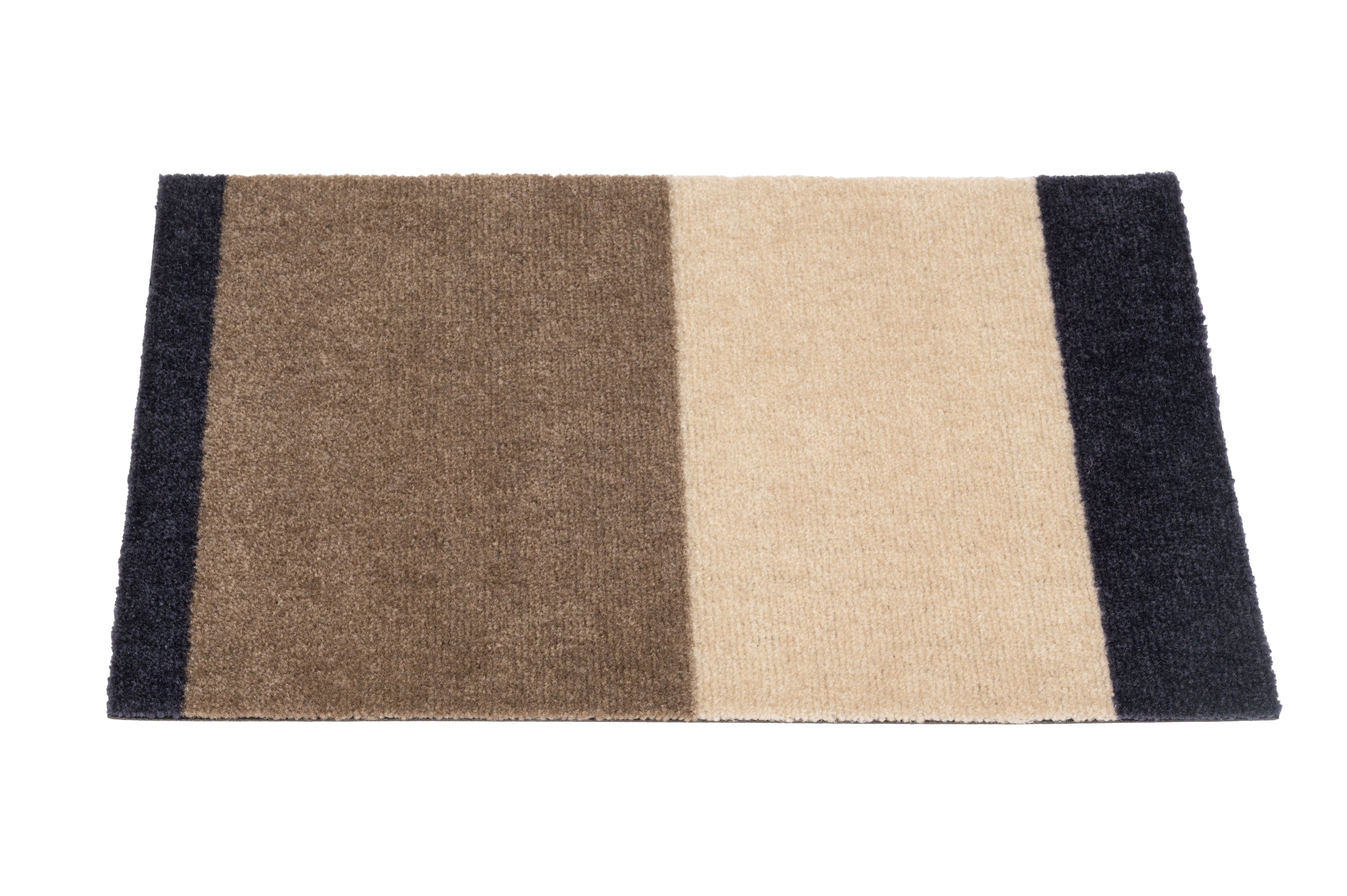 GULVMÅTTE 40 x 60 cm - STRIPES BLUE / SAND / IVORY