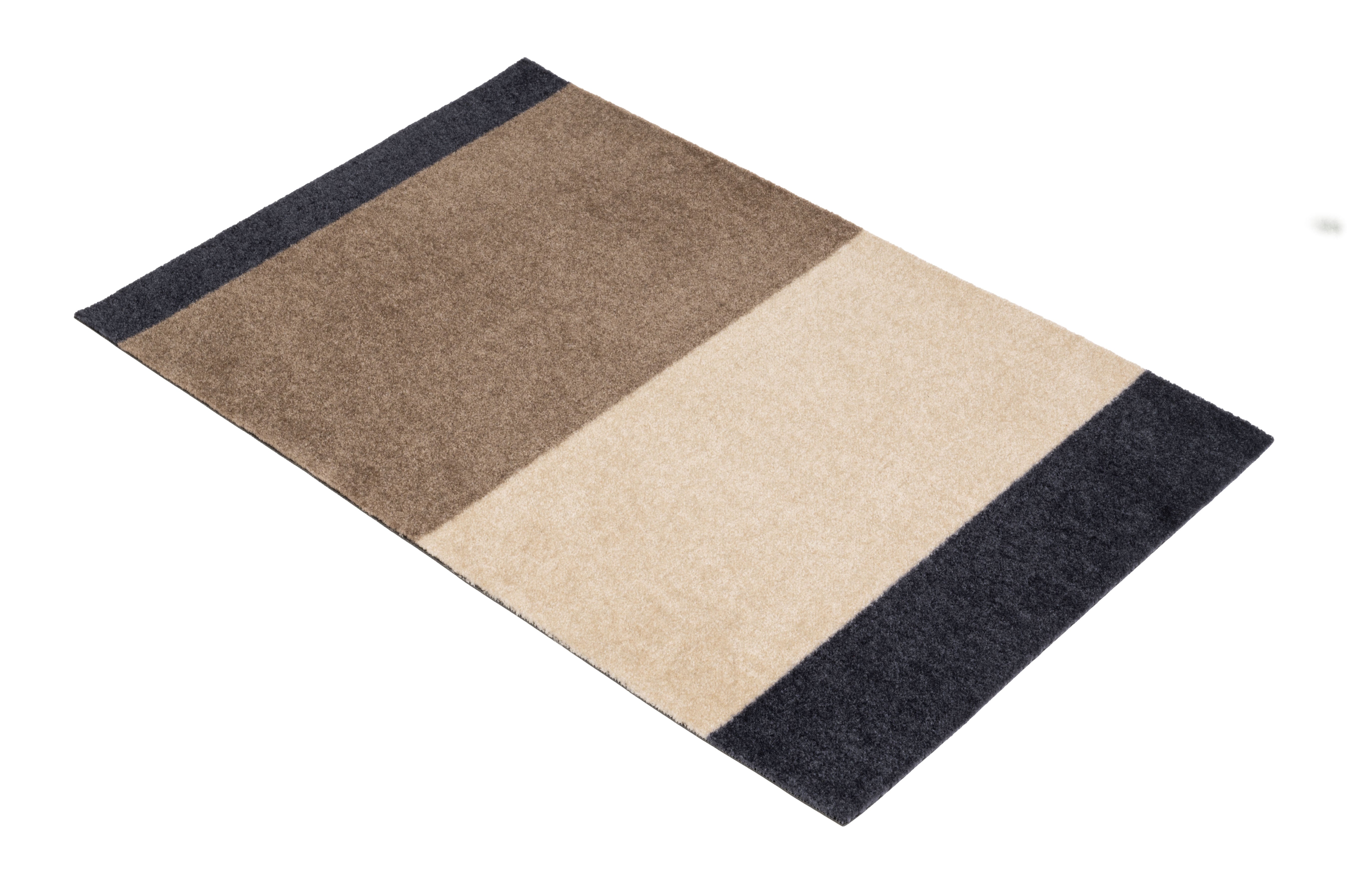 GULVMÅTTE 60 x 90 cm - STRIPES BLUE / SAND / IVORY