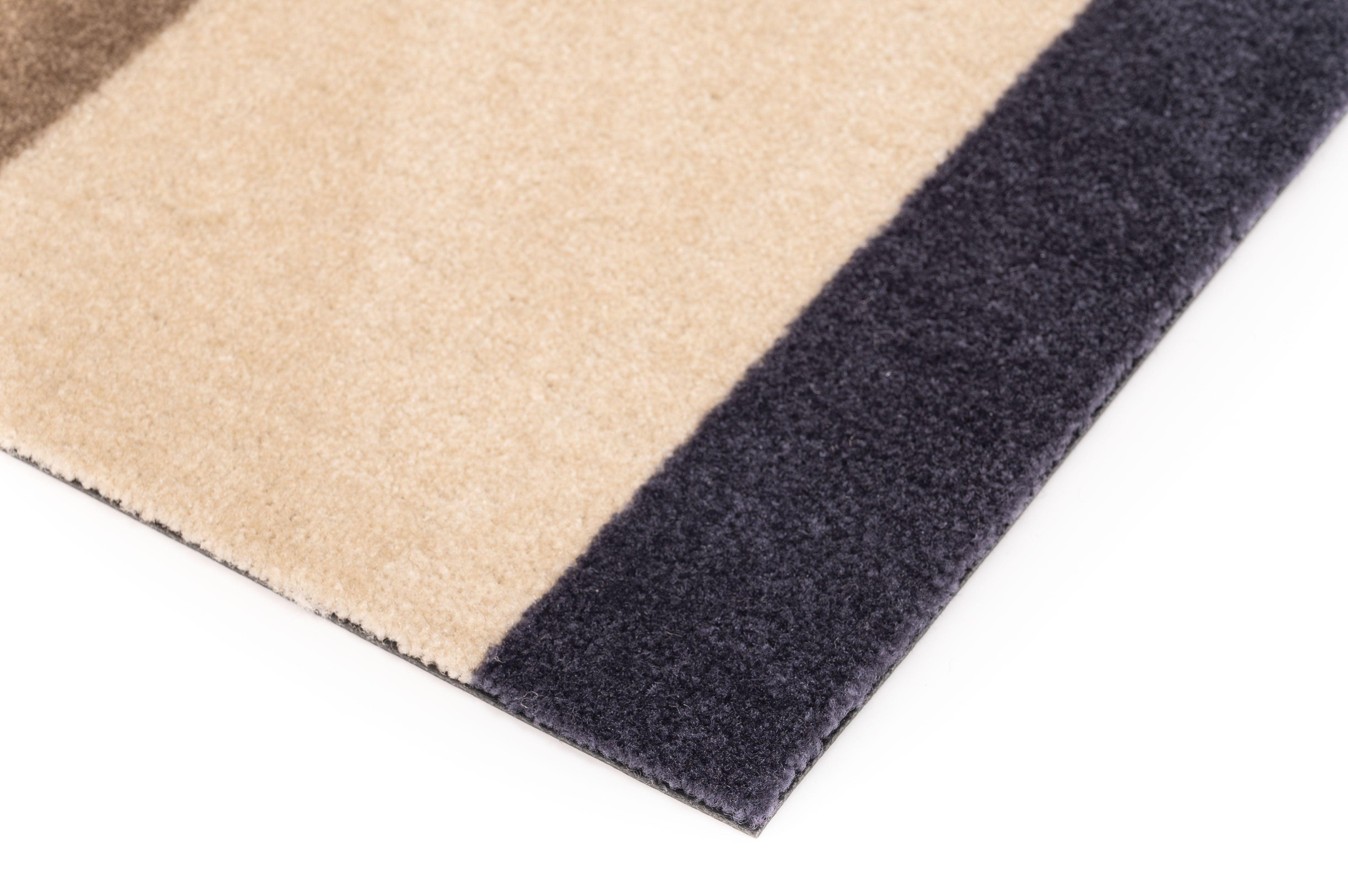 GULVMÅTTE 60 x 90 cm - STRIPES BLUE / SAND / IVORY