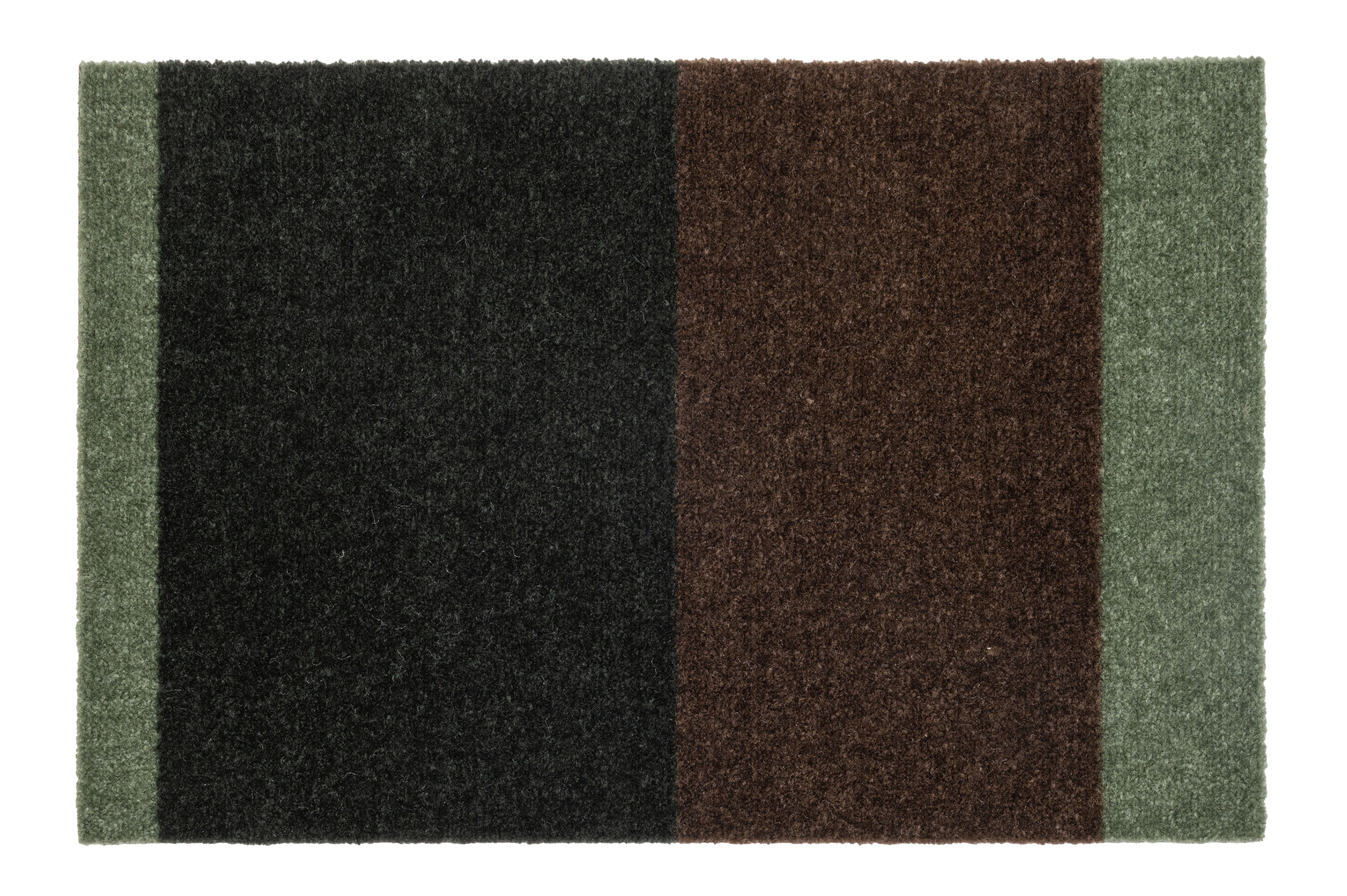 GULVMÅTTE 40 x 60 cm - STRIPES GREEN / BROWN