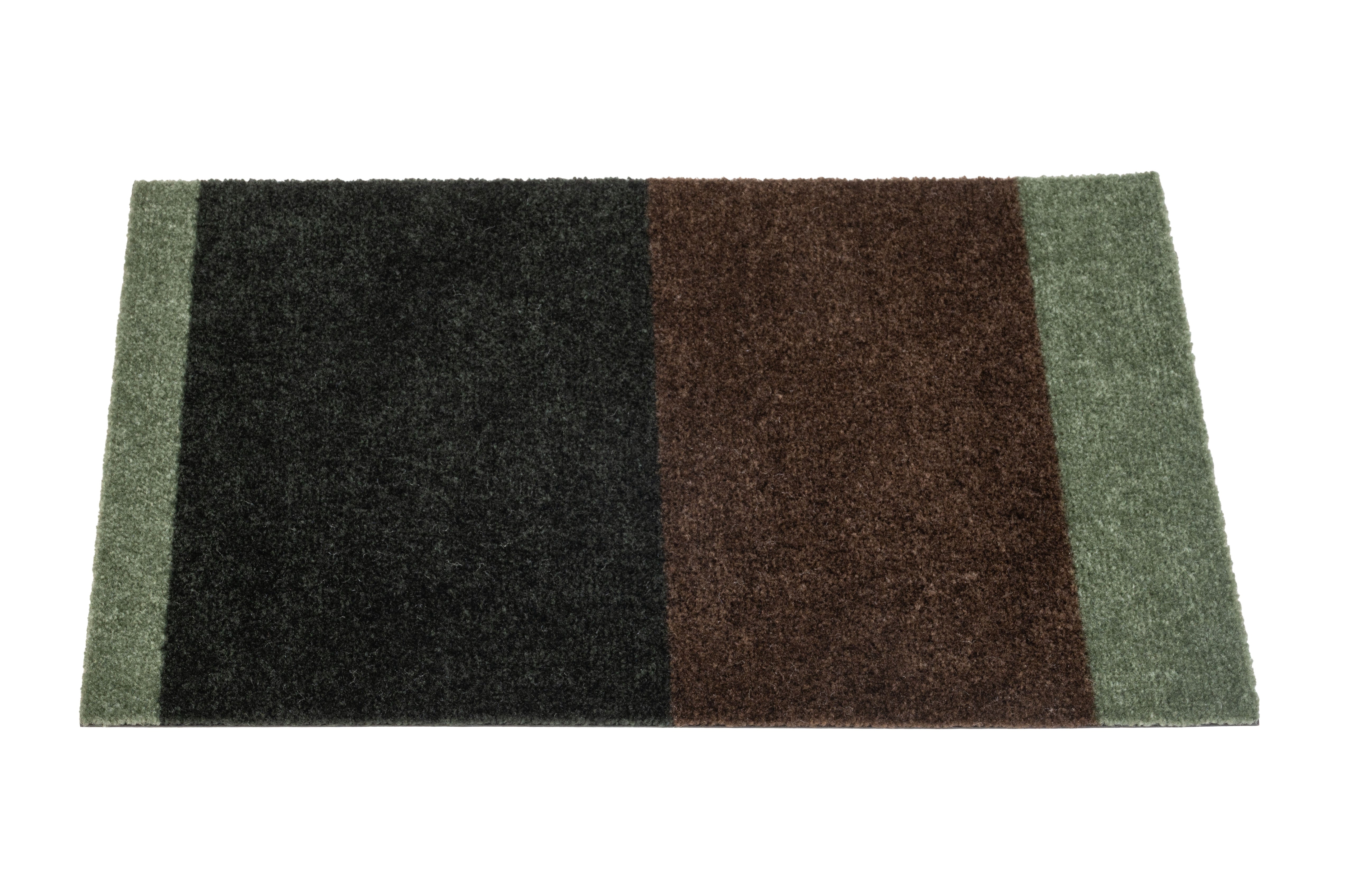 GULVMÅTTE 40 x 60 cm - STRIPES GREEN / BROWN