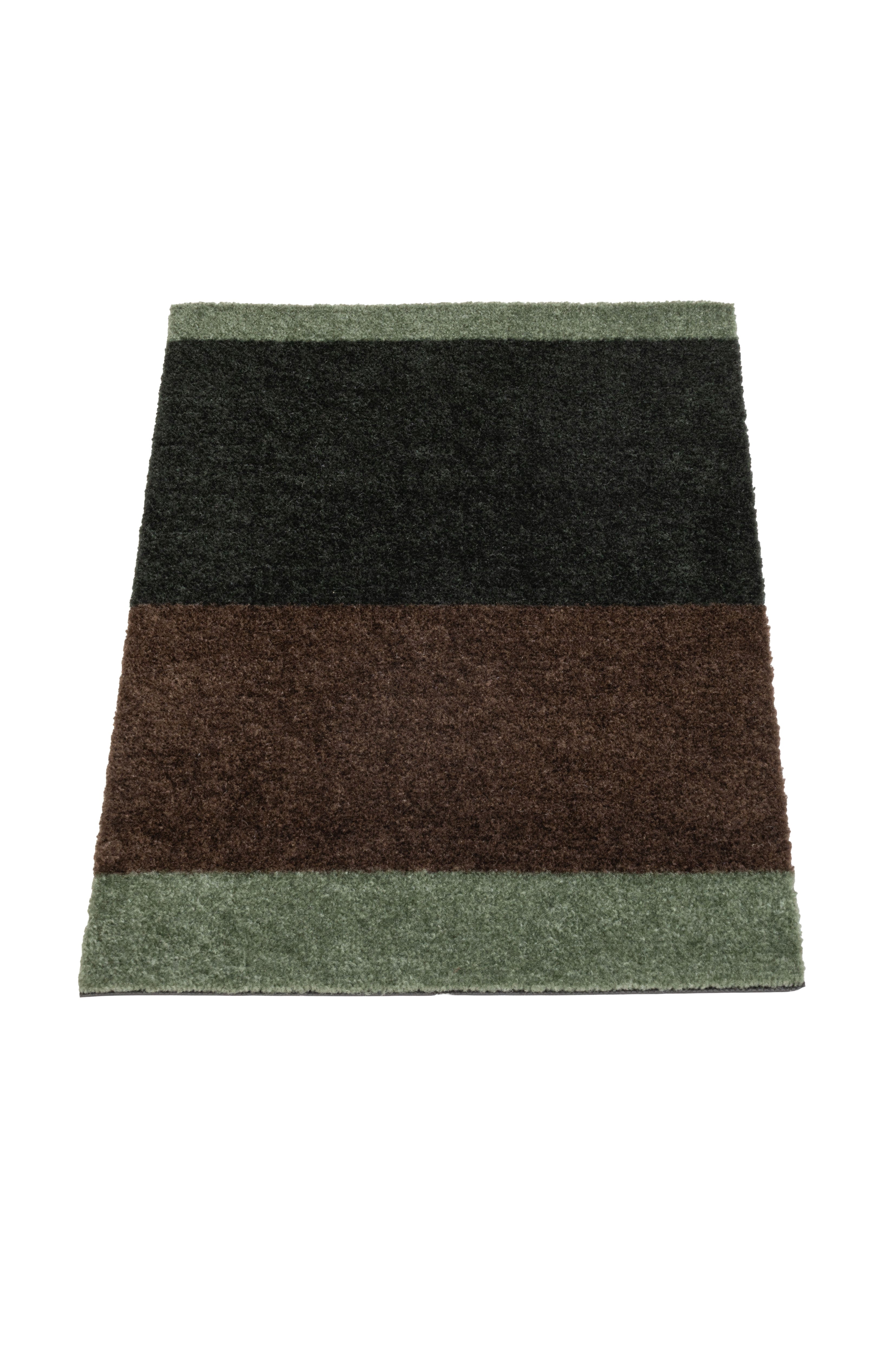 GULVMÅTTE 40 x 60 cm - STRIPES GREEN / BROWN