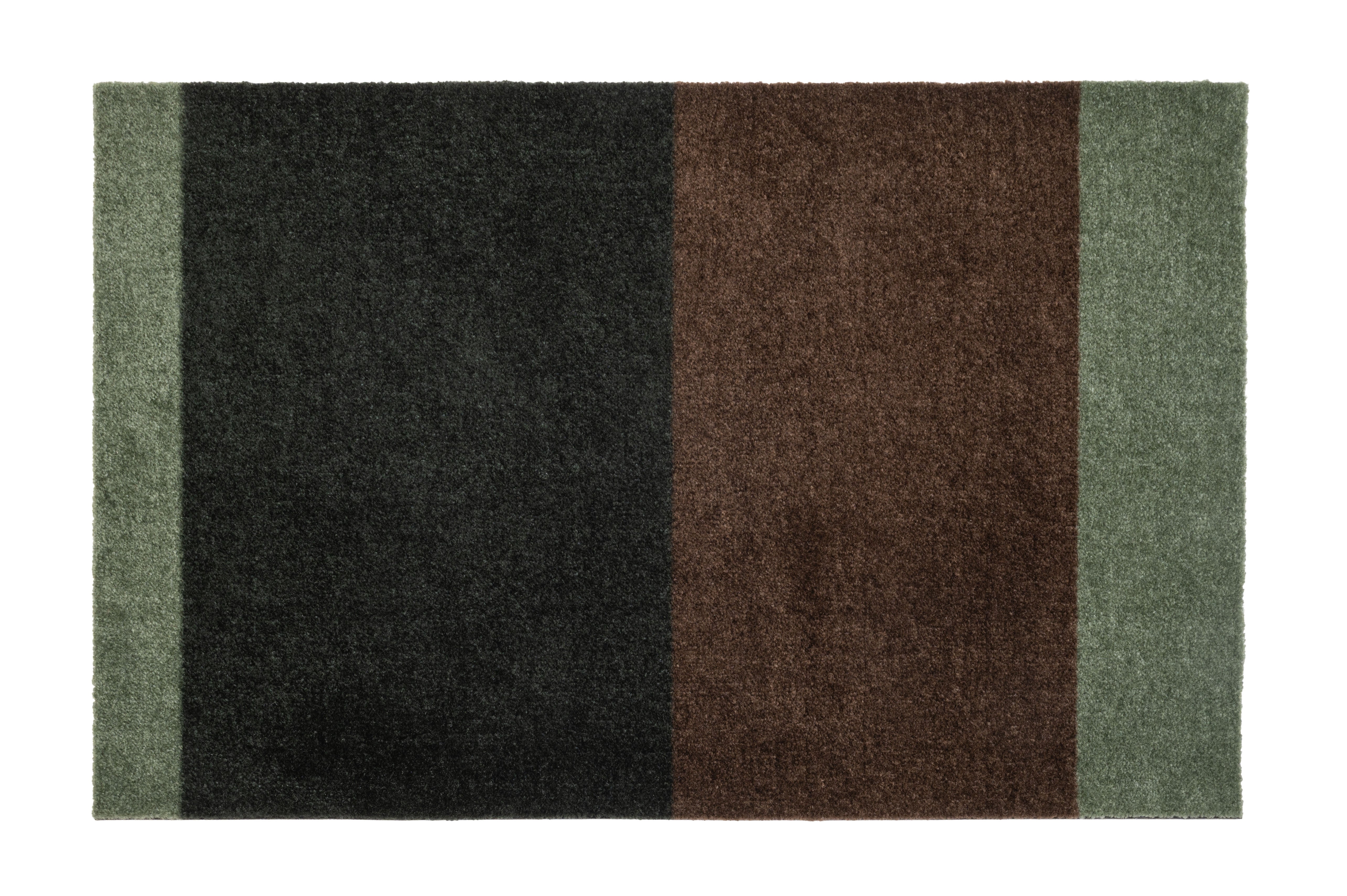 GULVMÅTTE 60 x 90 cm - STRIPES GREEN / BROWN