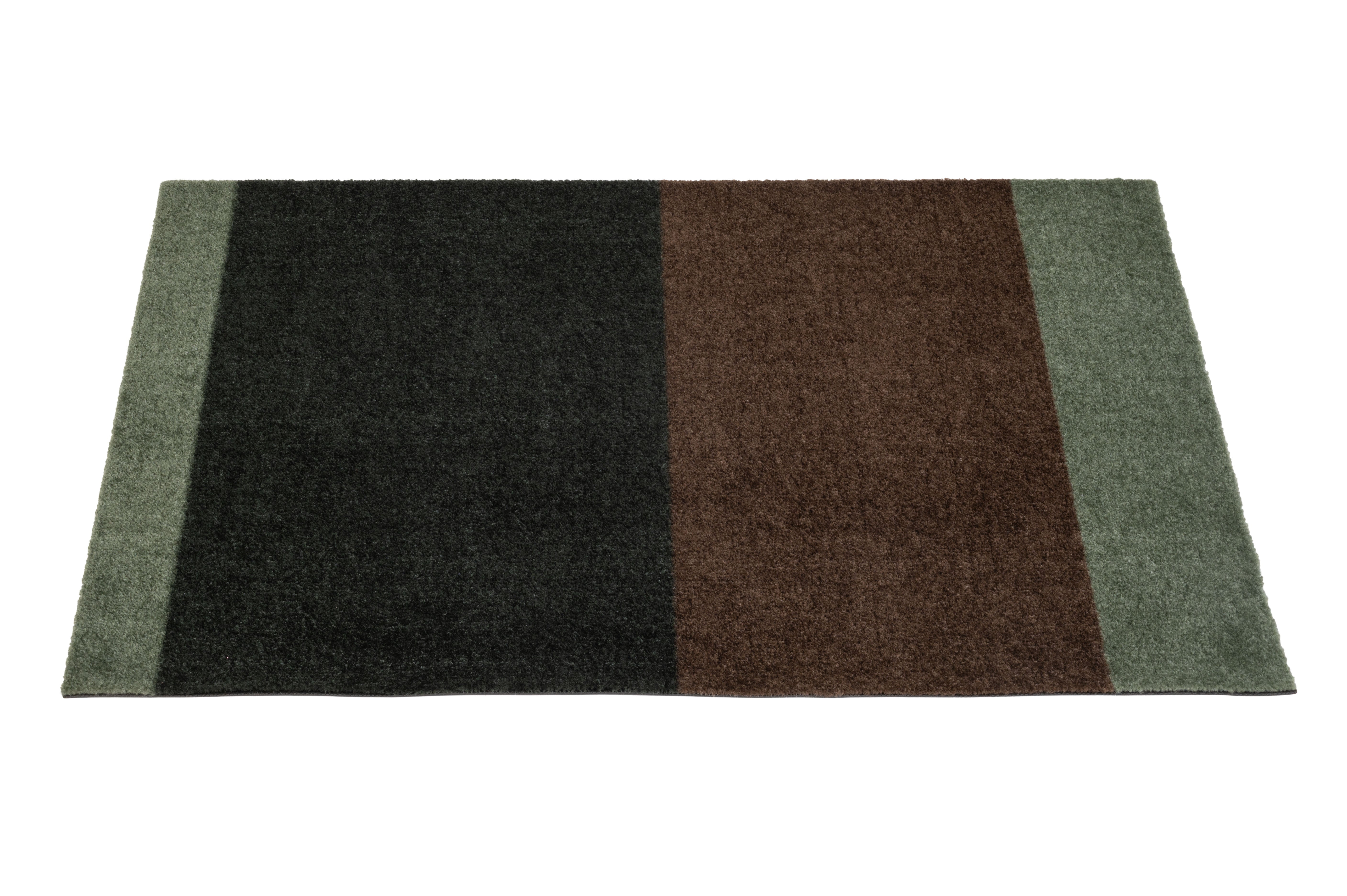 GULVMÅTTE 60 x 90 cm - STRIPES GREEN / BROWN
