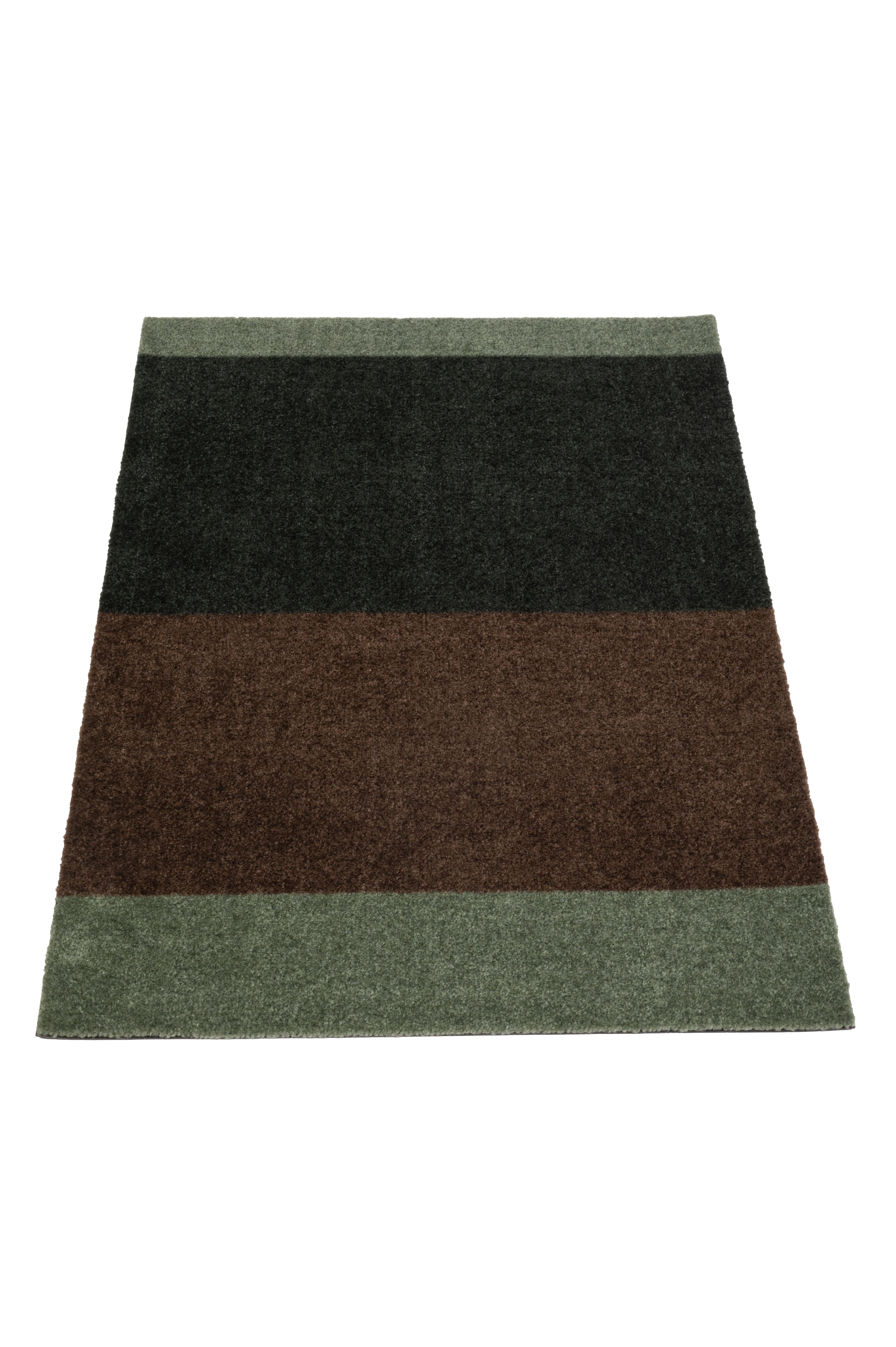 GULVMÅTTE 60 x 90 cm - STRIPES GREEN / BROWN