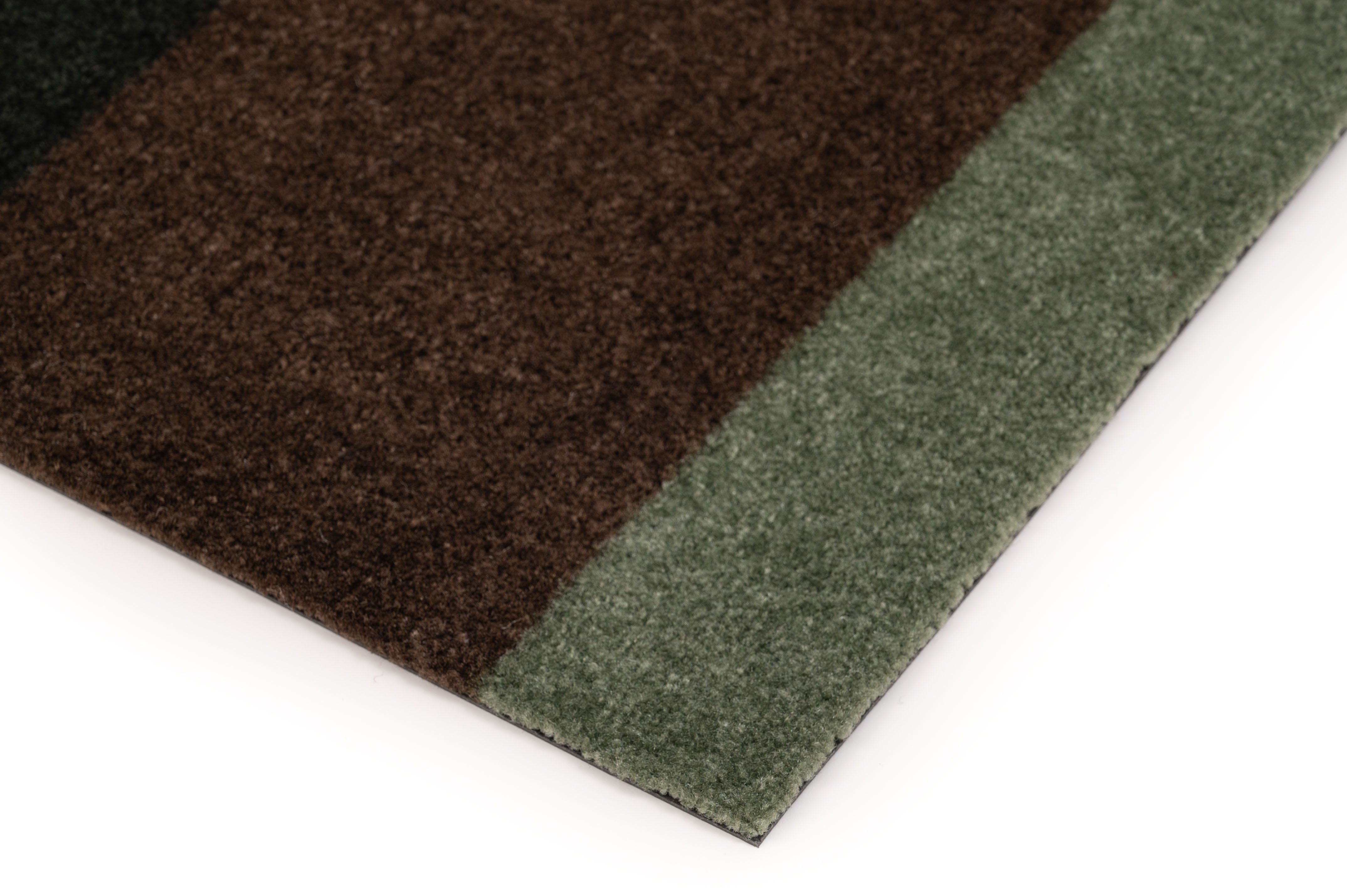 GULVMÅTTE 60 x 90 cm - STRIPES GREEN / BROWN