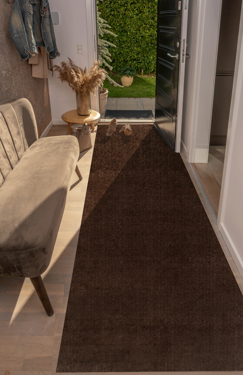 TÆPPE 100 x 300 cm - UNICOLOR BROWN