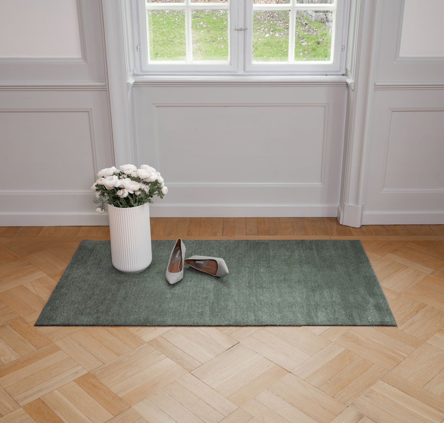 TÆPPE 110 x 200 CM - UNICOLOR DUSTY GREEN