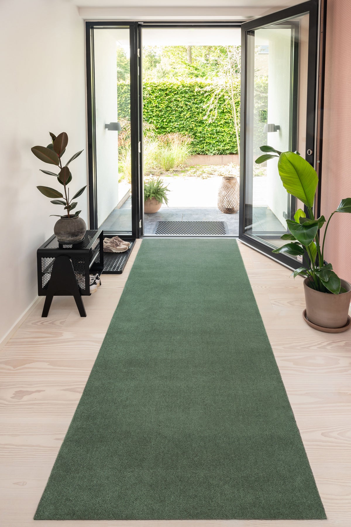 TÆPPE100 x 300 CM - UNICOLOR DUSTY GREEN