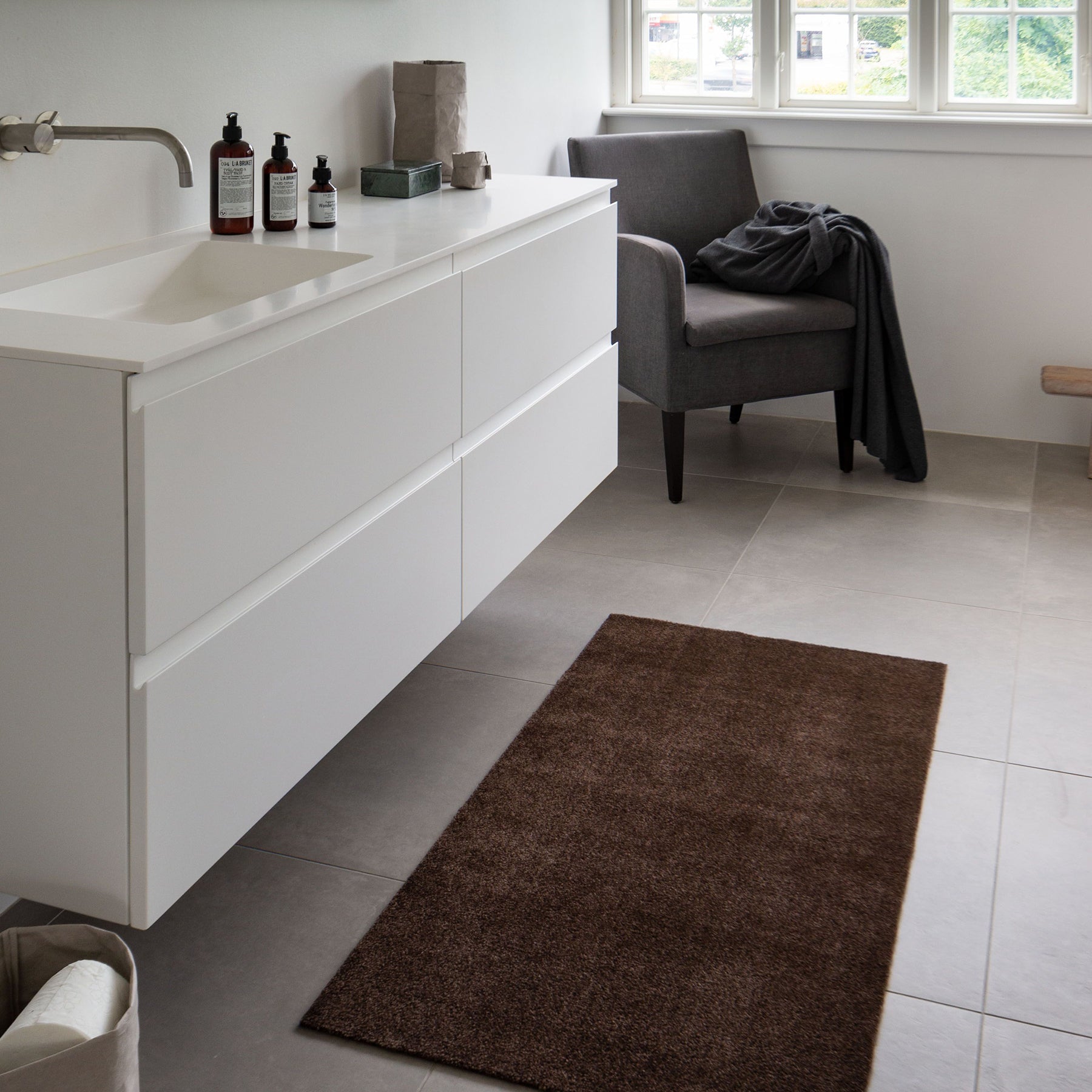 TÆPPE/MÅTTE 90 X 130 CM - UNICOLOR brun