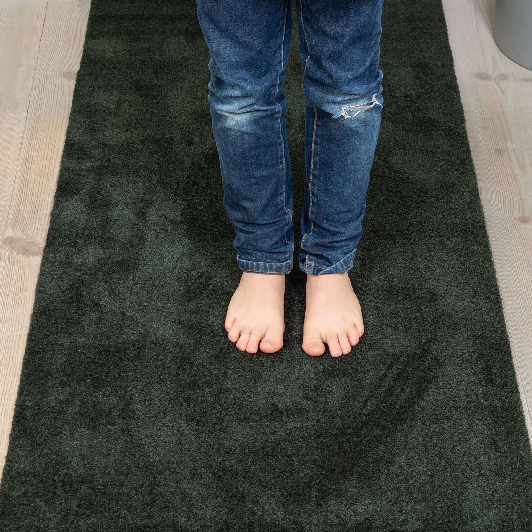 GULVMÅTTE 90 X 130 cm UNICOLOR DARK GREEN