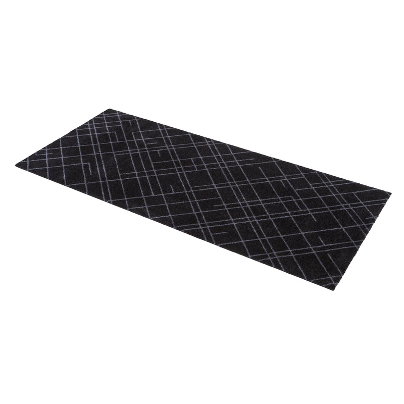 GULVMÅTTE 67 x 150 CM - LINES/BLACK GREY