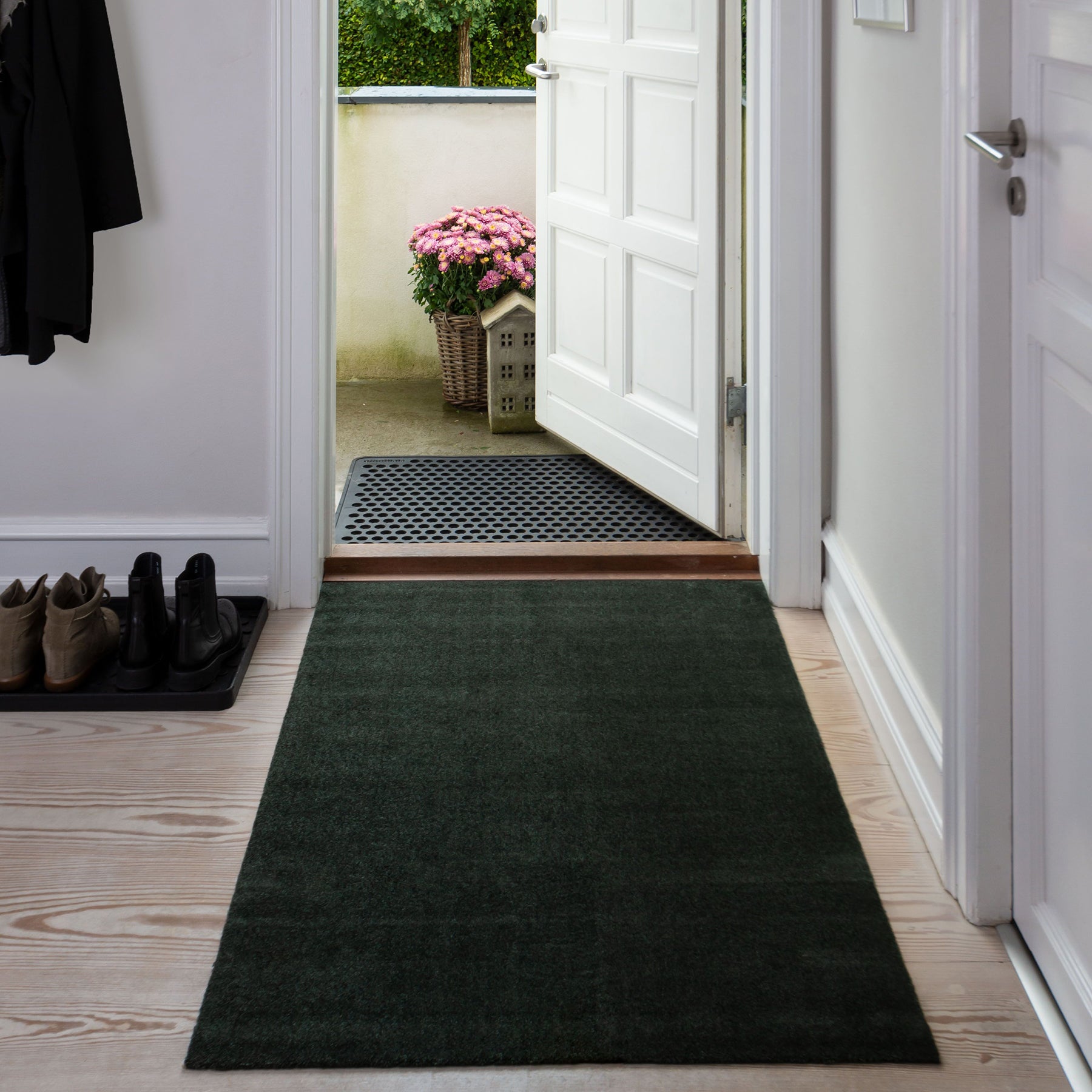 GULVMÅTTE 90 X 130 cm UNICOLOR DARK GREEN