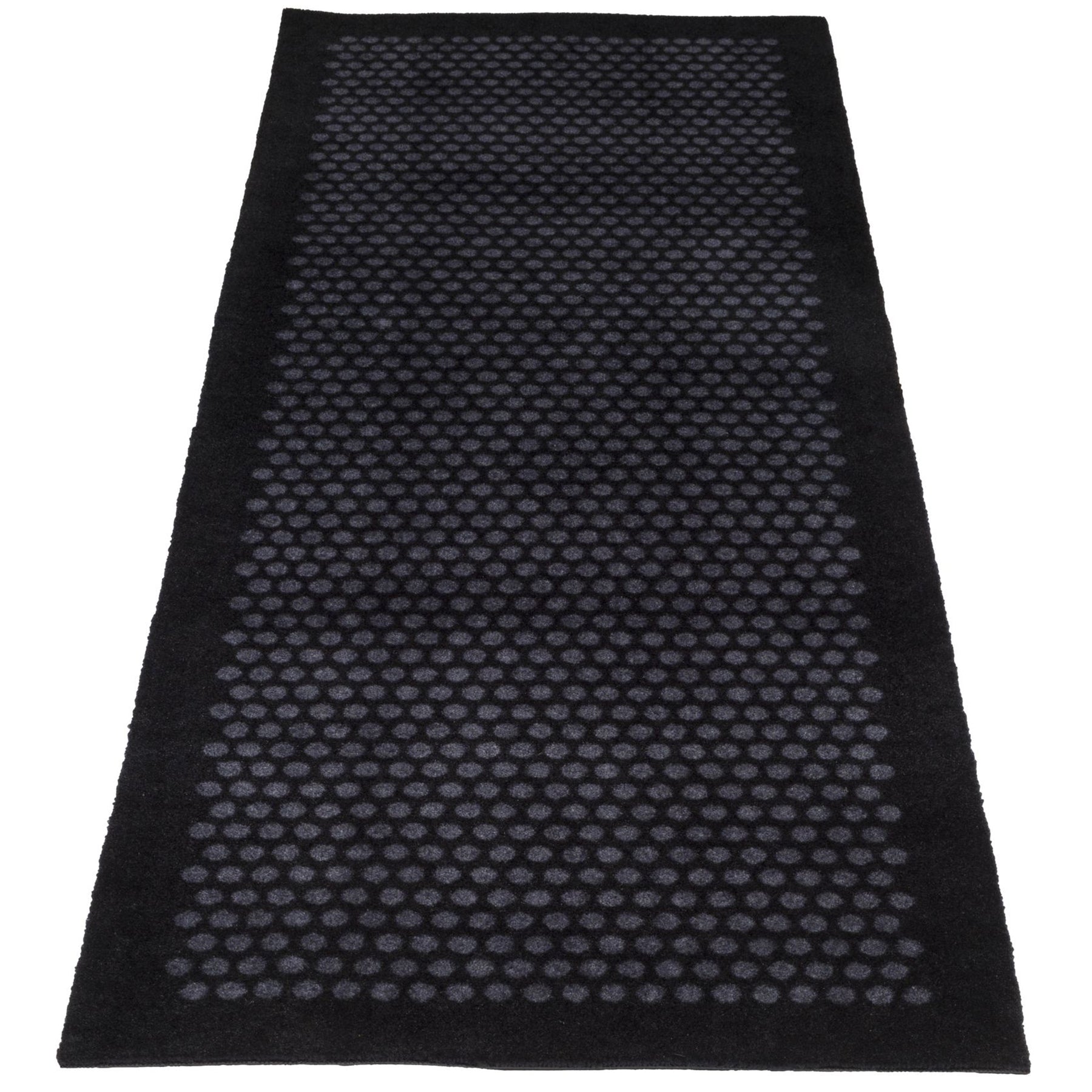 GULVMÅTTE 67 x 200 CM - DOT SORT/GRÅ