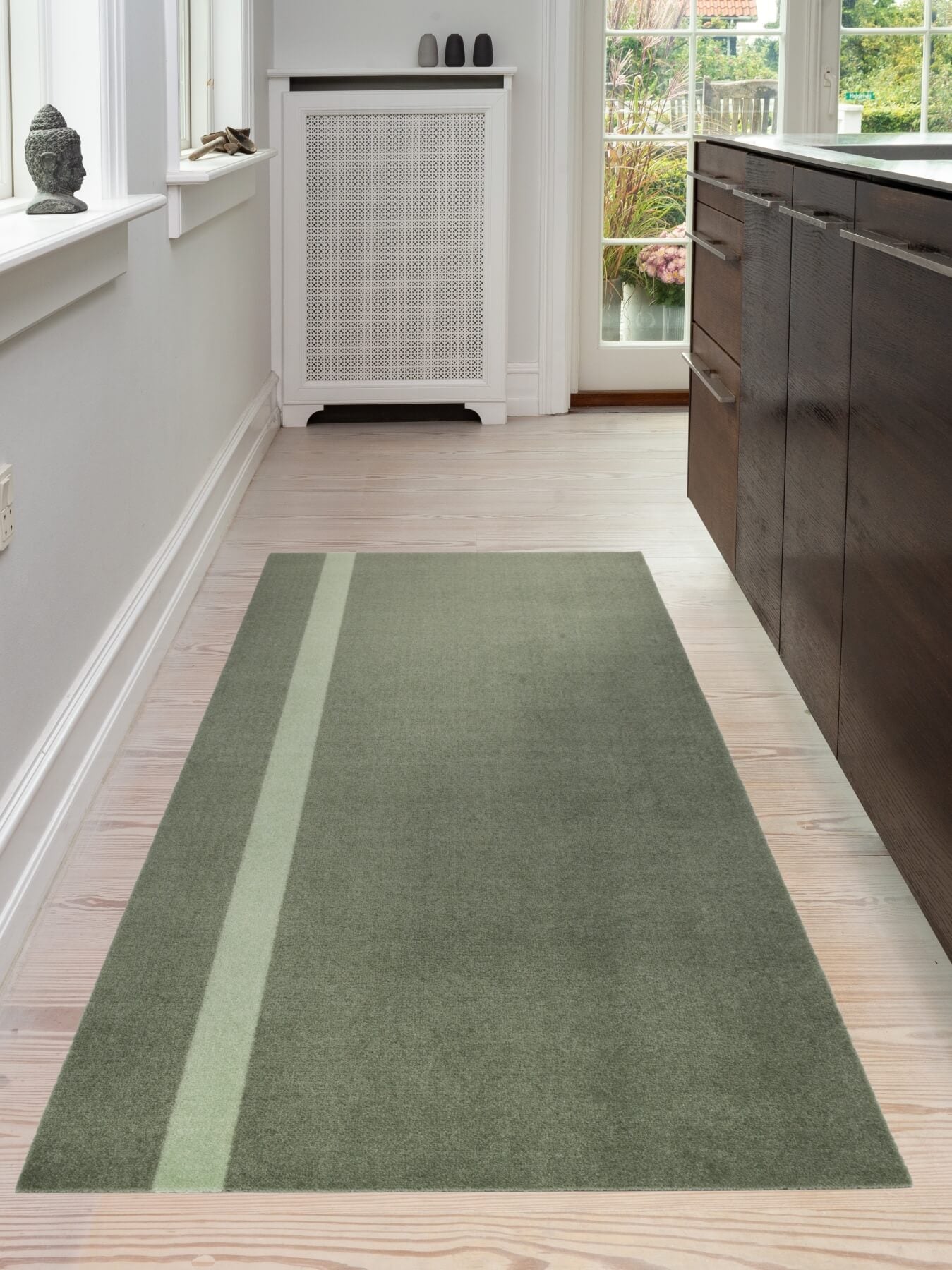 50% STRIPES VERTIKAL LYS/STØVET GRØN