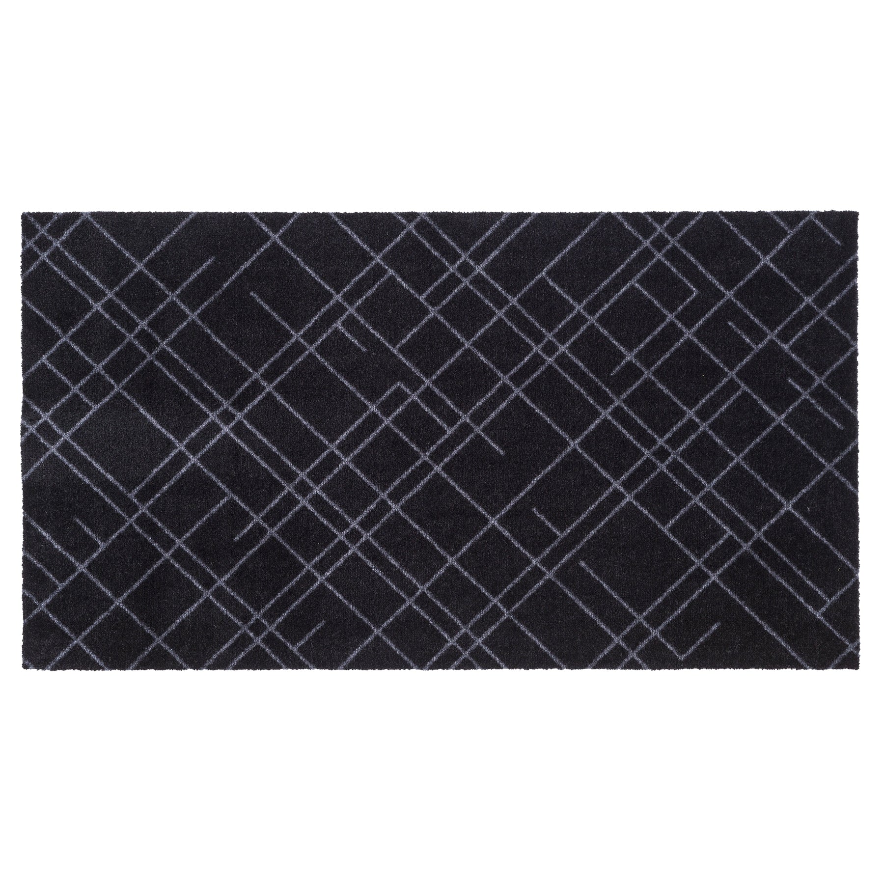50% - GULVMÅTTE 67 x 120 CM - LINES SORT/GRÅ