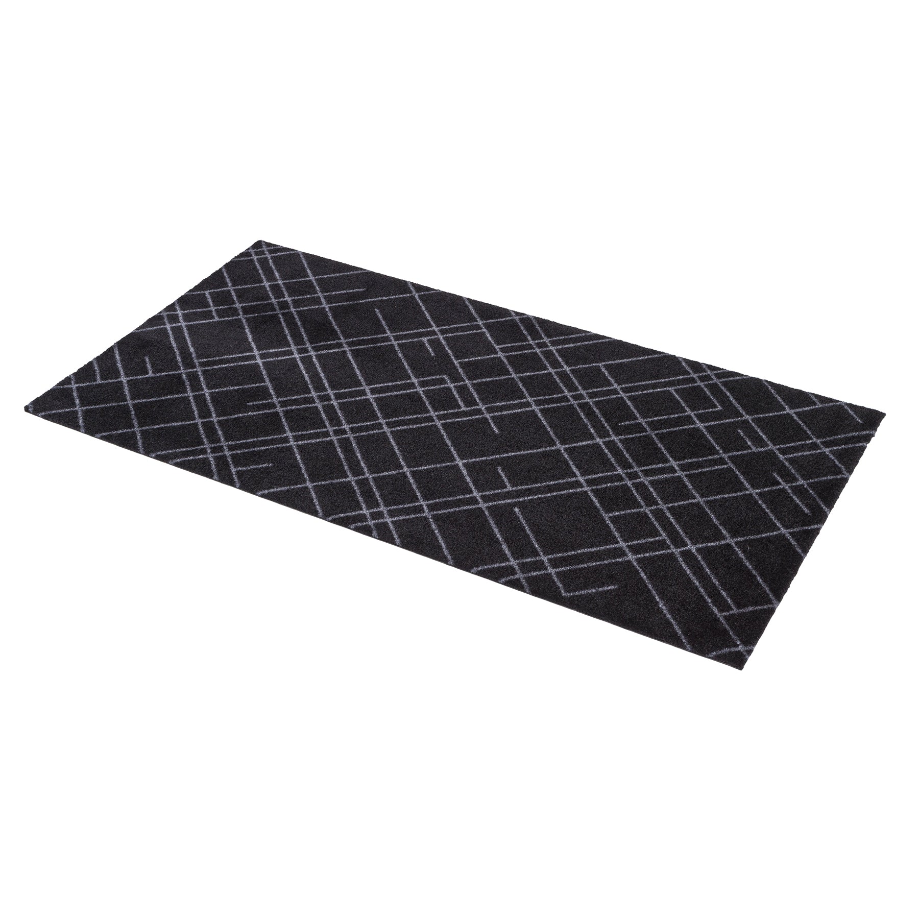 50% - GULVMÅTTE 67 x 120 CM - LINES SORT/GRÅ