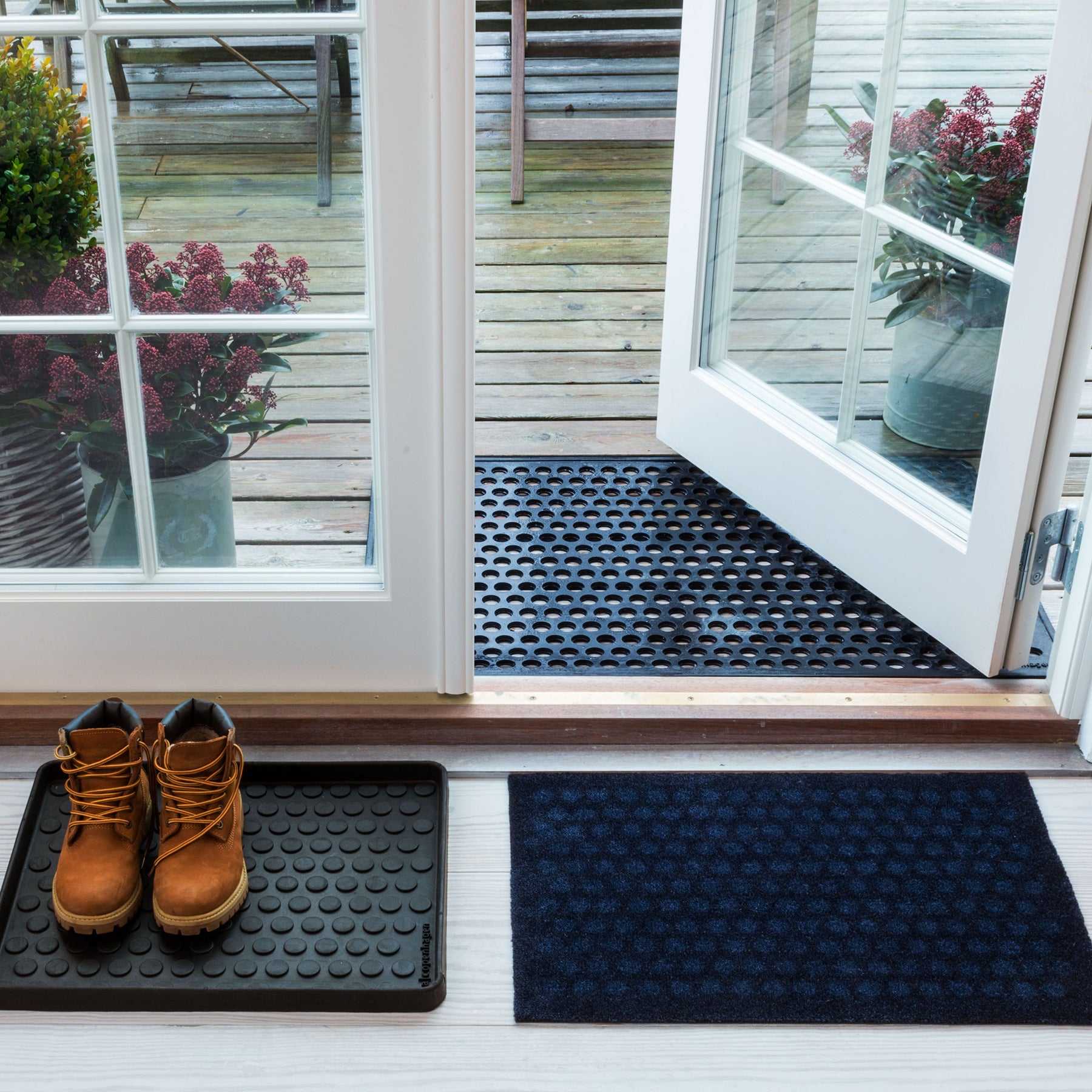 50% - GULVMÅTTE 60 x 90 CM - DOT DARK BLUE