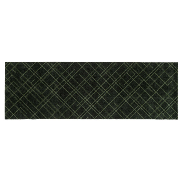 FLOOR MAT 67 x 200 CM LINES/DARK GREEN