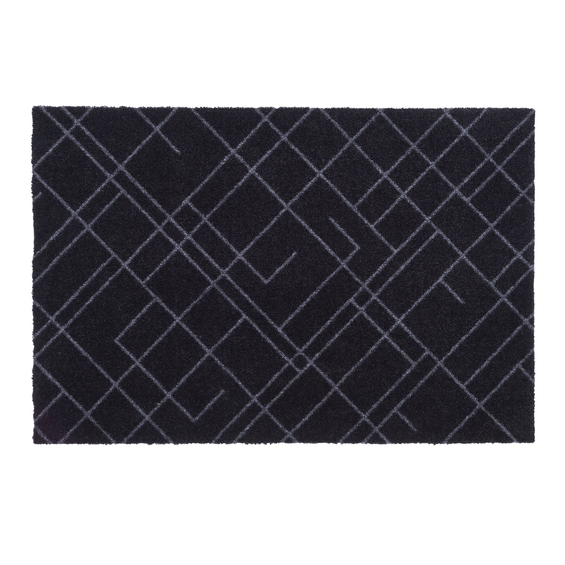 50% - GULVMÅTTE 60 x 90 CM - LINES SORT/GRÅ
