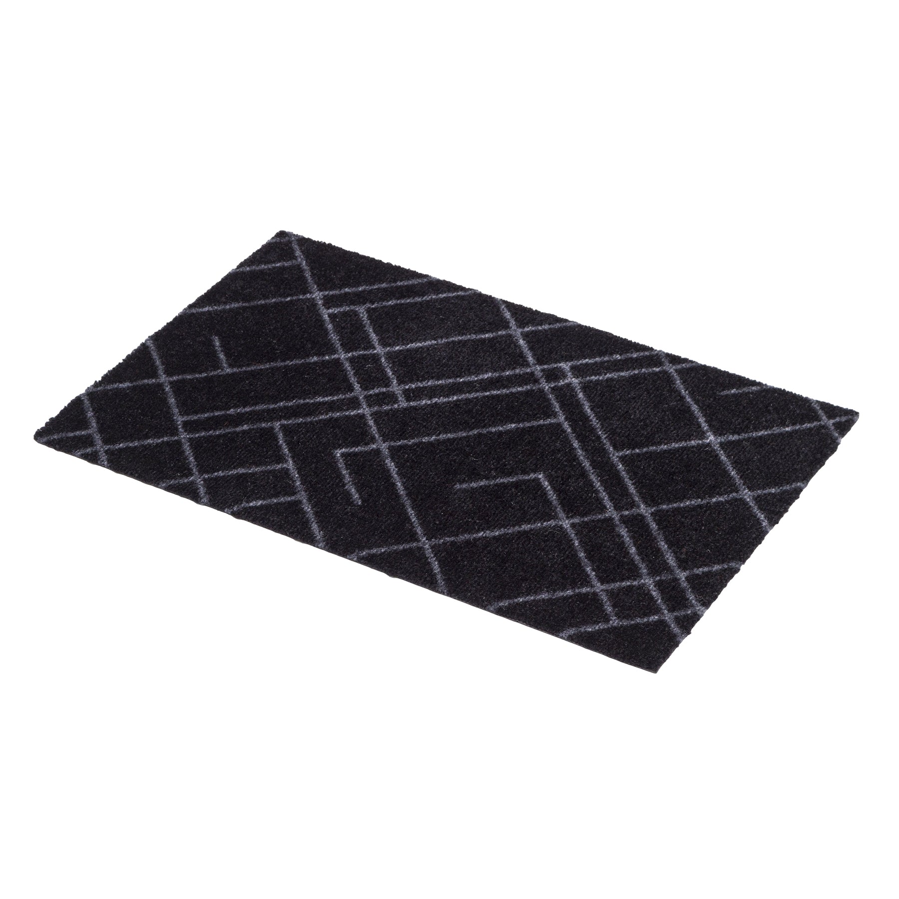 50% - GULVMÅTTE 40 x 60 cm - LINES SORT/GRÅ