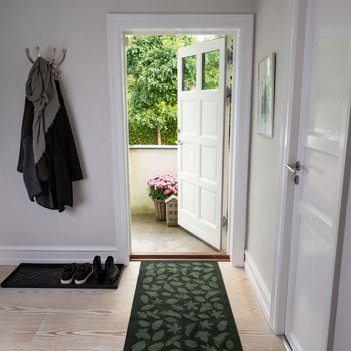 50% - GULVMÅTTE 67 x 200 CM - LEAVES/DARK GREEN