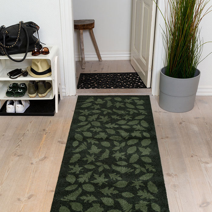 50% - GULVMÅTTE 67 x 200 CM - LEAVES/DARK GREEN