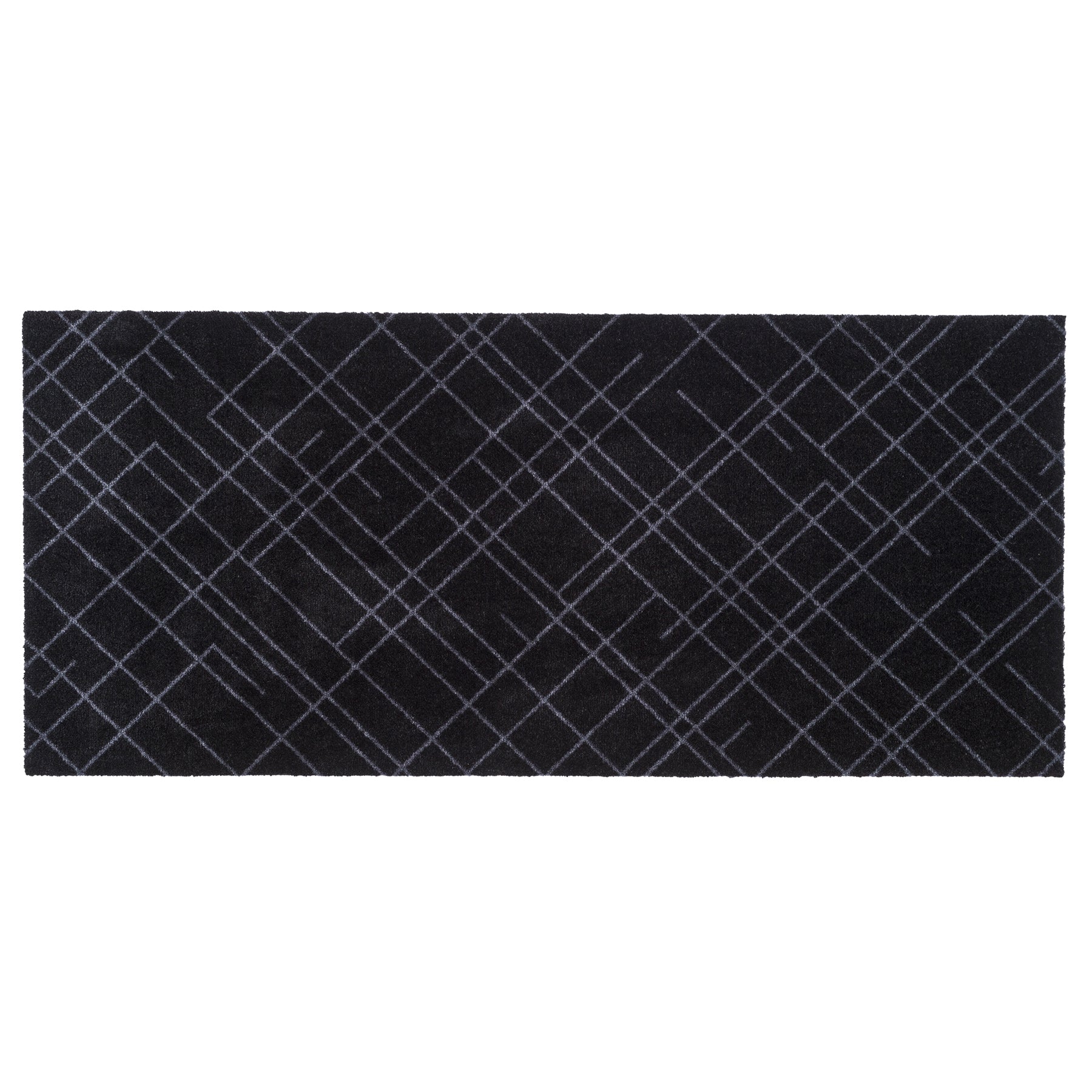 50% - GULVMÅTTE 67 x 150 CM - LINES SORT/GRÅ