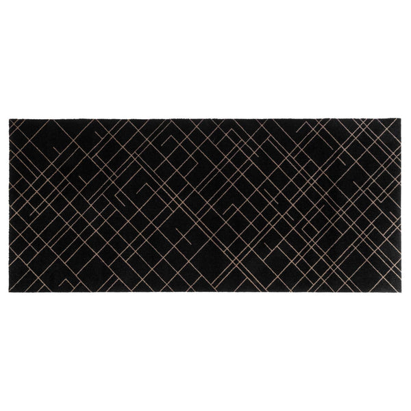 FUßMATTE 90 x 200 CM - LINES/SAND BLACK
