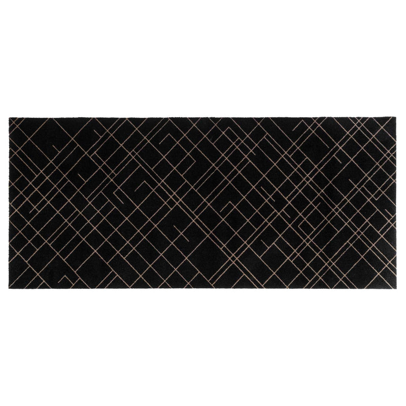 FUßMATTE 90 x 200 CM - LINES/SAND BLACK