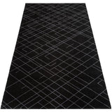 FLOOR MAT 90 x 200 CM LINES/BLACK GREY