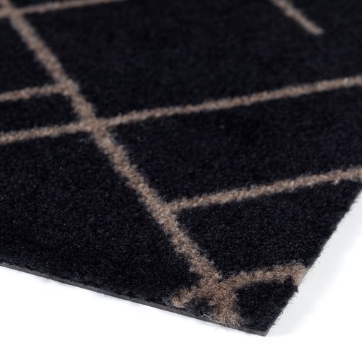 GULVMÅTTE 90 x 200 CM - LINES SORT/SAND