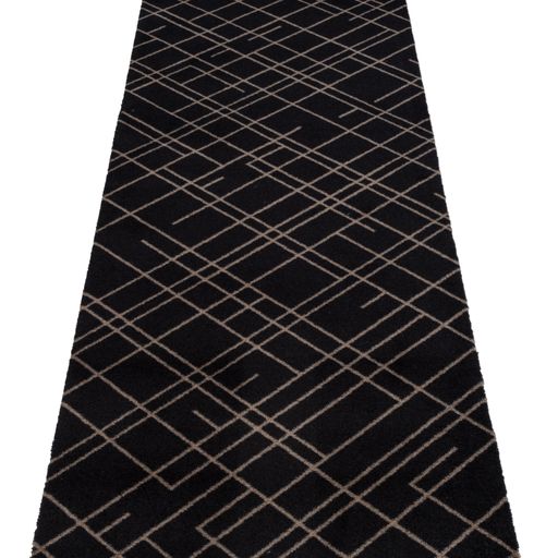 GULVMÅTTE 67 x 200 CM - LINES SORT/SAND