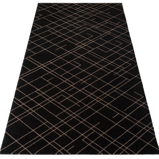 GULVMÅTTE 90 x 200 CM - LINES SORT/SAND
